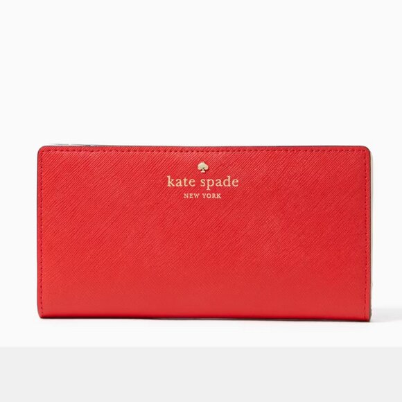 kate spade Handbags - Kate Spade Mikas Pond Staci Large Slim Bifold Wallet Red